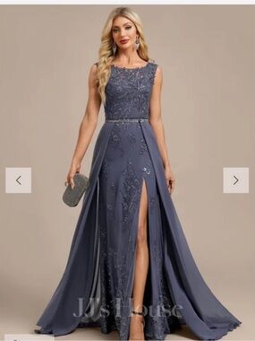 JJs House Stormy Blue Embroidered Gown